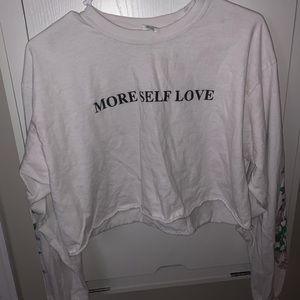 “more self love” crop top